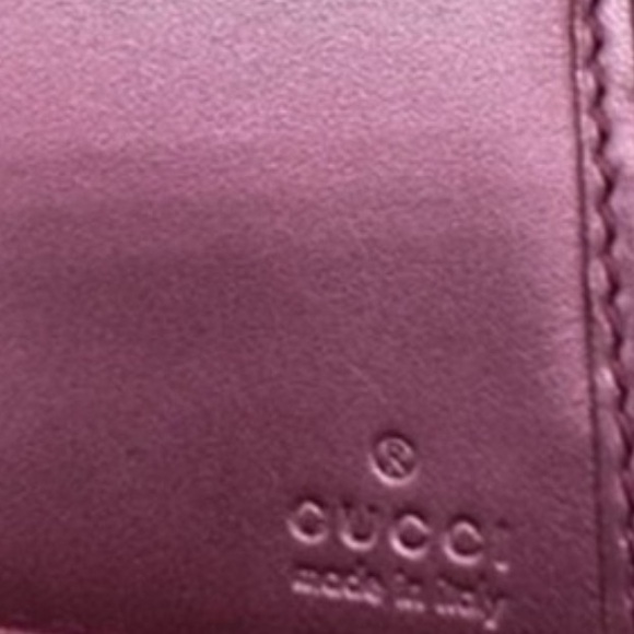 Rare GUCCI Leather Wallet Guccissima Metallic Pink Leather GG Logo - Picture 13 of 13